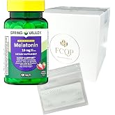 FCQP Spring Valley Melatonin Sleep Support, Strawberry Flavor, 10 mg, 120 Tablets Included is a Pill Pouch and a FCQP Sticker