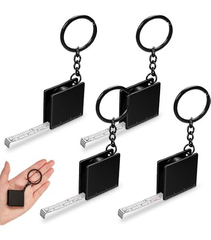 ULTECHNOVO 12-Pack Mini Keychain Tape Measure – Retractable 3.14" Measuring Tape With Durable ABS & Steel Case – Portable Pocket Tape For DIY, Sewing, & Everyday Use (Black)