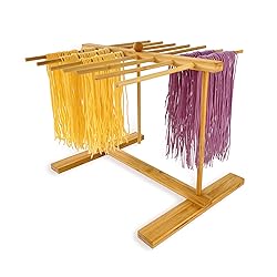 Mozphae Bamboo-Pasta-Drying-Rack with Transfer Wand