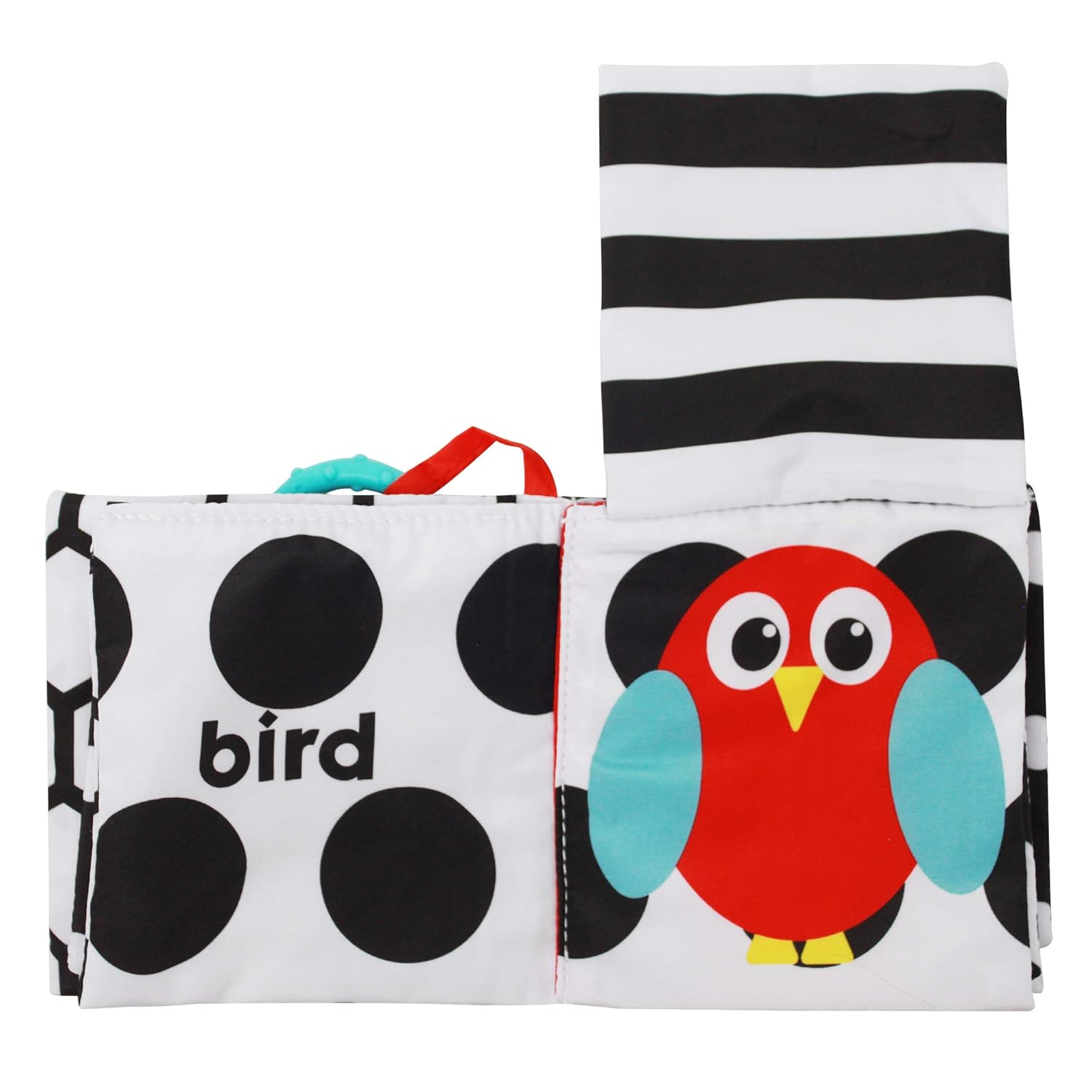 Sassy Peek-a-Boo Activity Book with Attachable Link for On-The-Go Travel | Black & White | for Ages Newborn and Up : Baby