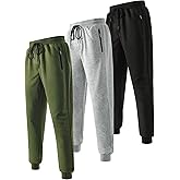 Mexholin 3/4 Pack Men's Sweatpants Fleece Joggers for Men Athletic Workout Pants with Zipper Pockets and Drawstring
