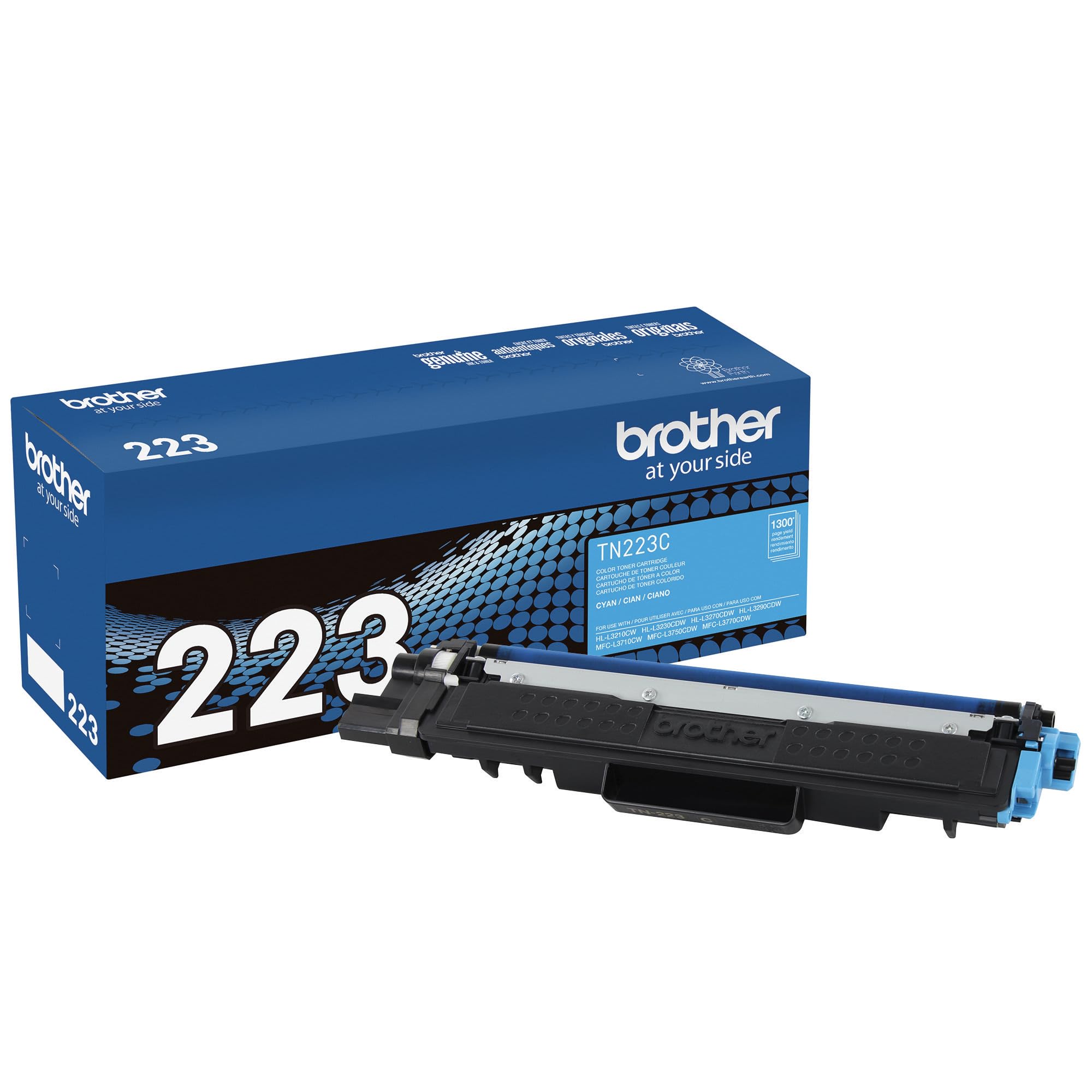 Brother Genuine TN223C, Standard Yield Toner Cartridge, Replacement Cyan Toner, Page Yield Up to 1,300 Pages, TN223, Amazon Dash Replenishment Cartridge