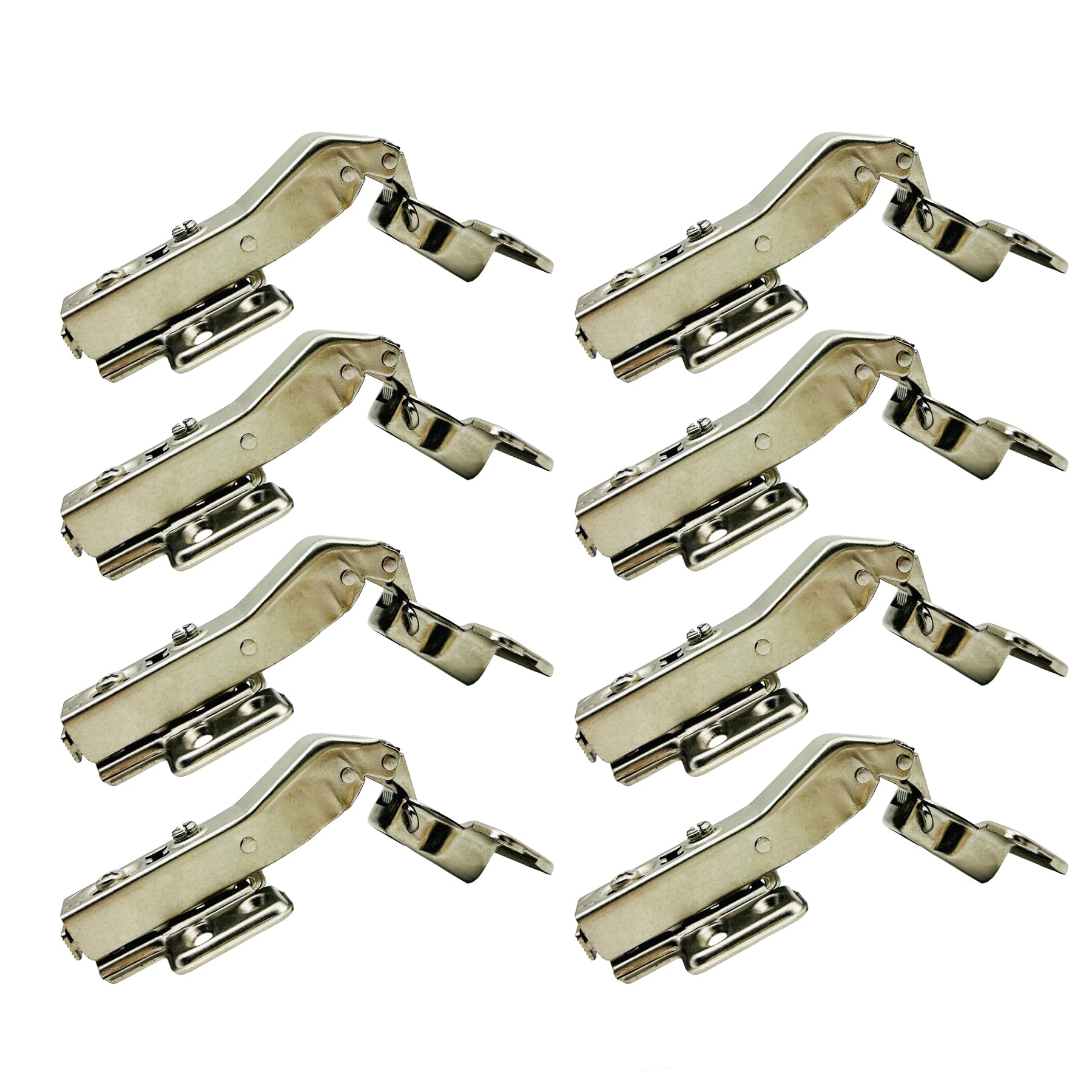 LIKERAINY 45° Hinge 35mm with Hydraulic Damper for Corner Cupboard Folding Door, Soft Close, Stainless Steel, Nickel-Plated, Black, Navy, Modern, Contemporary, Pack of 8