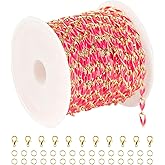 YOUBEIYEE 2 Meters Jewelry Chains for Jewelry Making, Enamel Cable Rolo Chain Spool with Jump Rings and Lobster Clasps