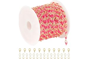 YOUBEIYEE 2 Meters Jewelry Chains for Jewelry Making, Enamel Cable Rolo Chain Spool with Jump Rings and Lobster Clasps