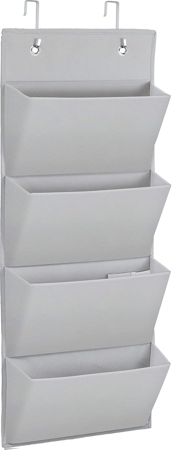 4 Pockets - Wall Mount/Over Door Office Supplies File Document Organizer Holder : Office Products