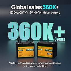 ECO-WORTHY 12V 100AH LiFePO4 Lithium Battery with