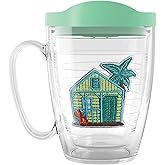 Tervis Made in USA Double Walled Beach House Retreat Collection Insulated Tumbler Cup Keeps Drinks Cold & Hot, 16oz Mug, Mojito House