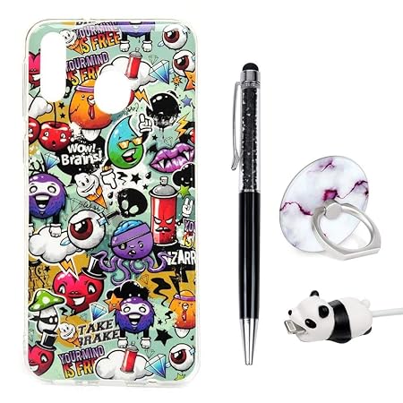 MLorras Hülle für Samsung Galaxy M20, Gemalt Handyhülle Case, Ultradünnen Weich Flexibel Silikon TPU Schutzhülle Bumper Anti-