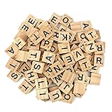 100Pcs Wooden Alphabet Tiles Scrabble Replacement