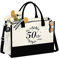 QLOVEA 50th Birthday Gifts for Her - Canvas Travel