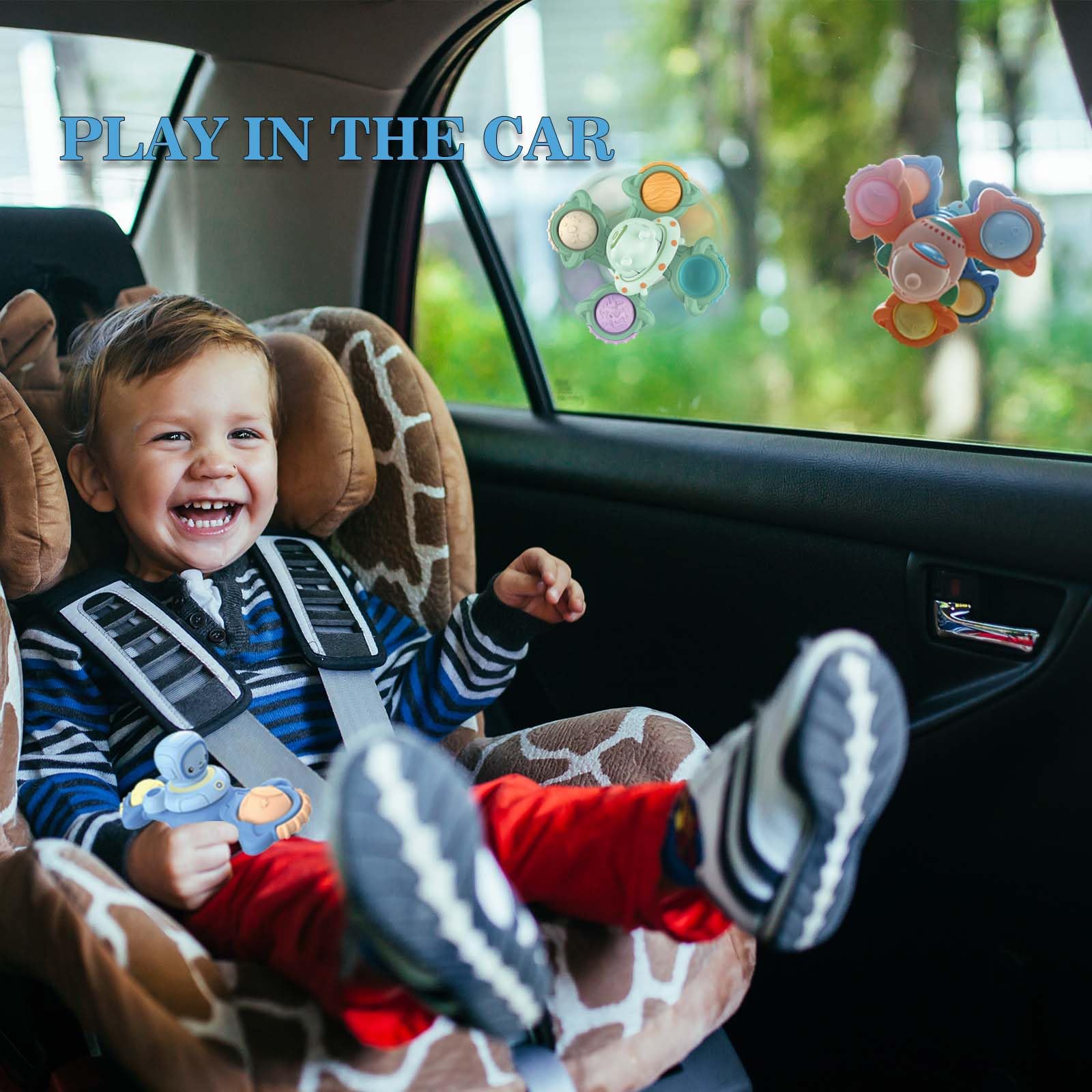 3PCS Suction Cup Spinner Toy - Sensory & Fidget Bath Toys for 2-3 Year Olds, Boys & Girls - Ideal Gift for Toddlers, Spinning Tops.