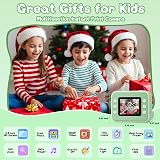 Hangrui Kids Camera Instant Print 2.4 Inch 1080P 32GB Card 3 Rolls Paper Green view 2