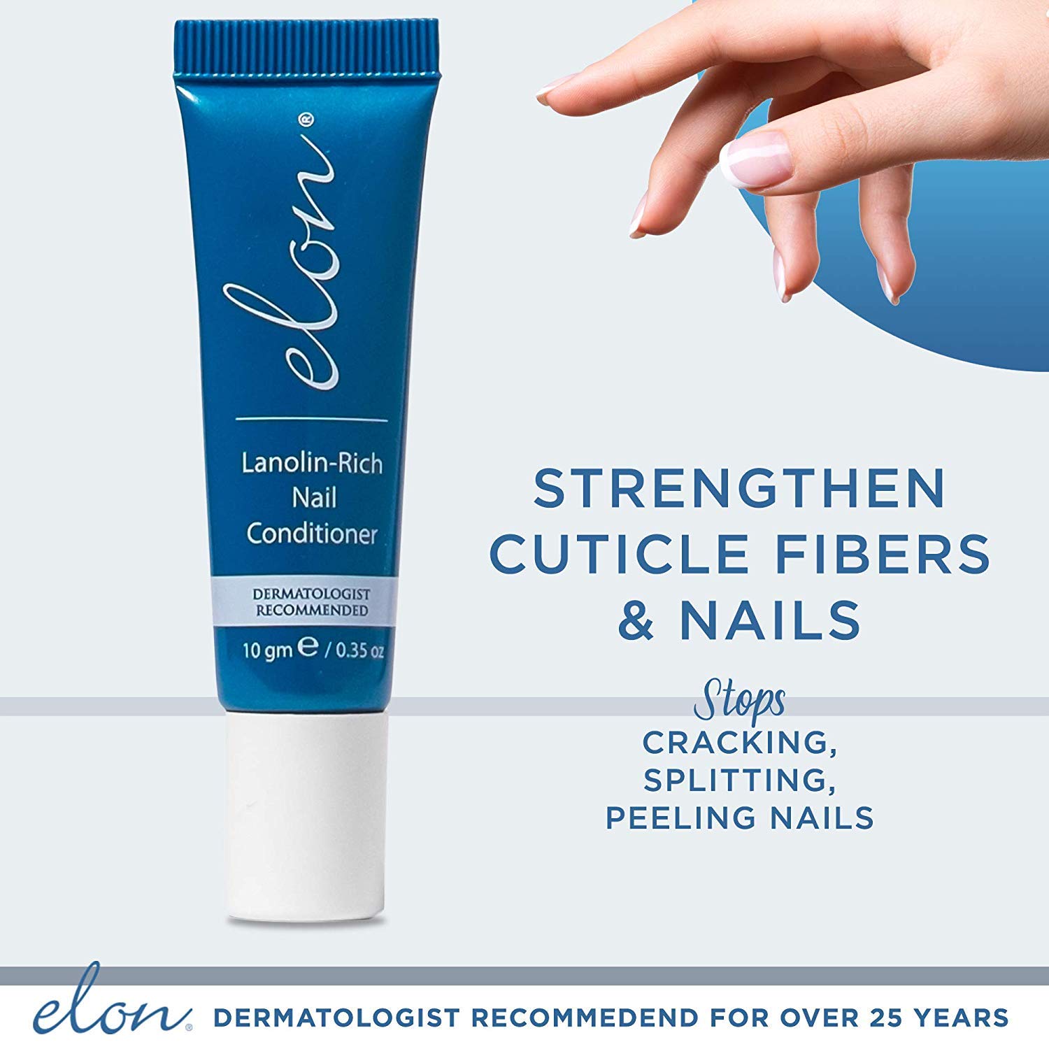 Elon Lanolin - Rich Nail Strengthener 10g Tube + 7.5g Jar | Nail Cuticle Conditioner Cream Repairs, Protects and Strengthens | Recommended by Dermatologists and Podiatrists : Beauty