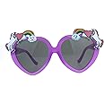 Children Size Girls Rainbow Unicorn Heart Shape Sunglasses