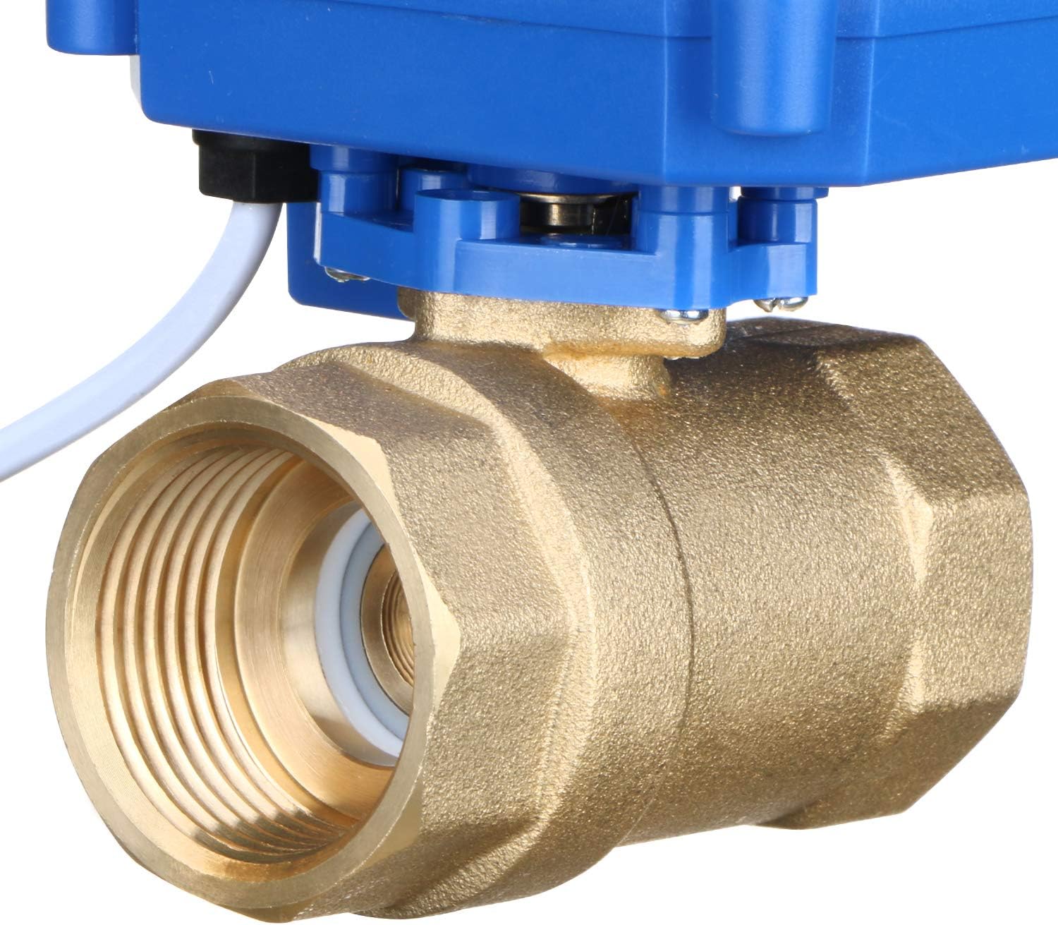 U.S. Solid Motorized Ball Valve- 1" Brass Ball Valve with Manual Function, Standard Port, 9-24V AC/DC and 2 Wire Auto Return Setup - Image 4
