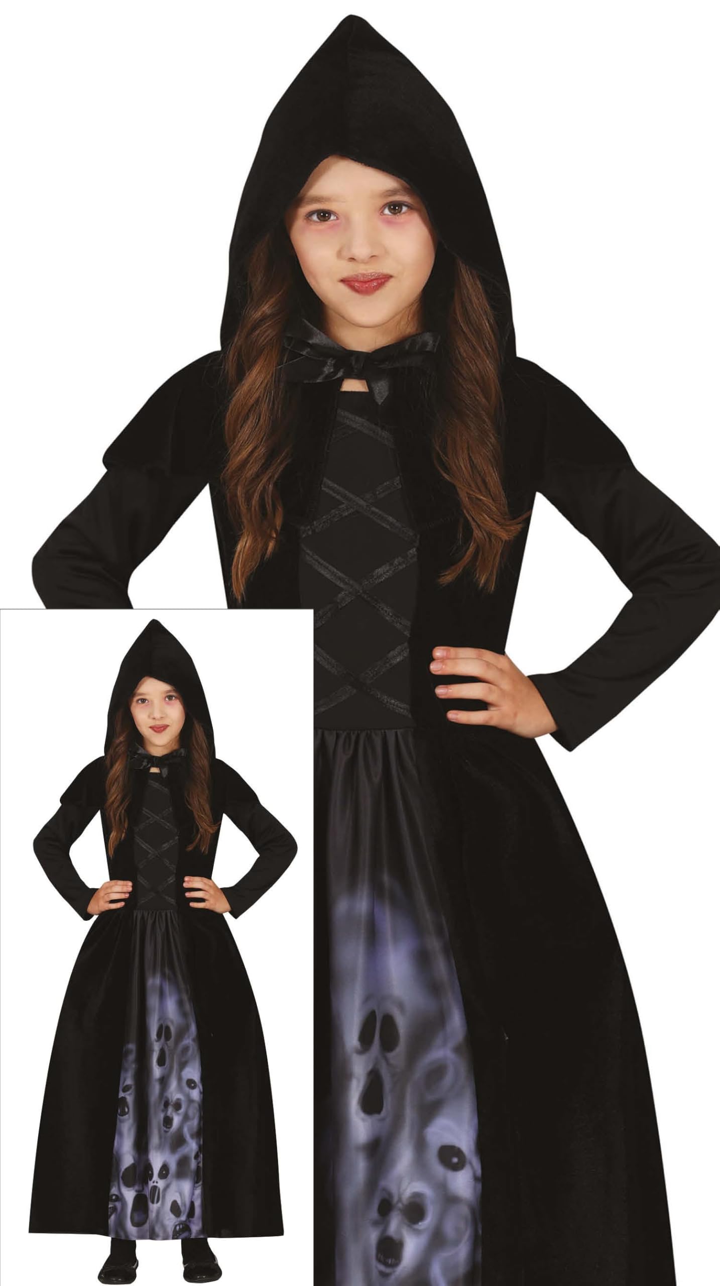 FIESTAS GUIRCA Soul Hunter Sorceress Fancy Dress for Girls - Black Witch Kids Costume - Halloween Girls Costumes 5-6 years