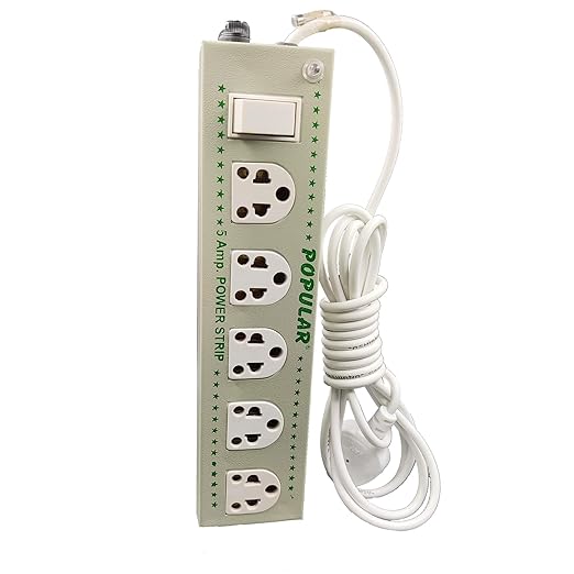 Buy Popular 6 Amp. 3 pin Extension Cord Metal Body Power Strip with