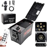 Trailer Light Tester Box with 12V 12Ah Battery,Remote Control Function with 98 FT Range, 7-Way Flat (Spade) Pin,6-Way Round Pin,4/5-Pin Connectors,IPX8 Waterproof Case,2-Year Warrnaty