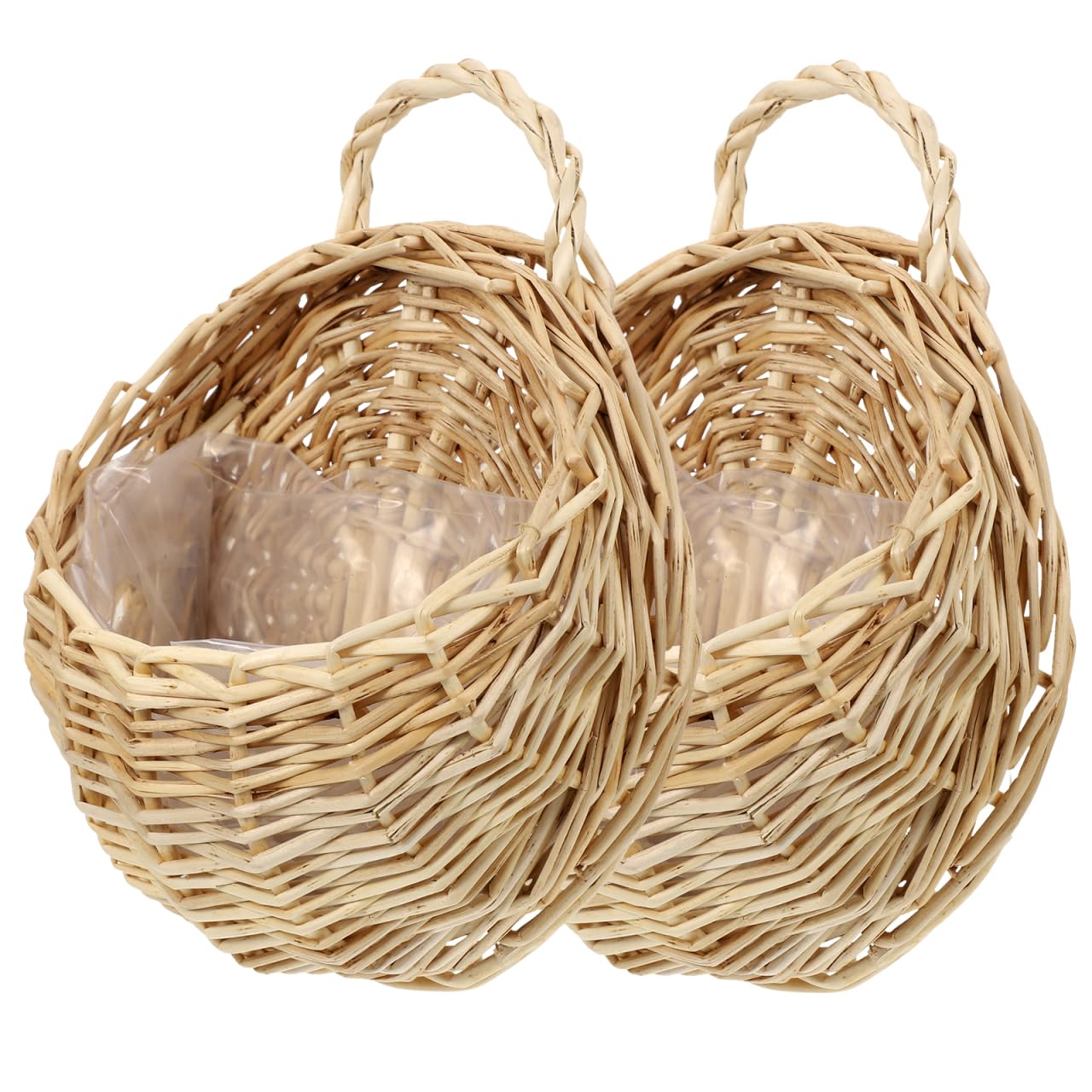 ULDIGI Woven Hanging Basket Indoor Wall Planter for Flowers and Plants Decorative Rattan Storage Basket for Kitchen Bedroom Living Room 9.06X7.09X3.54 Inch