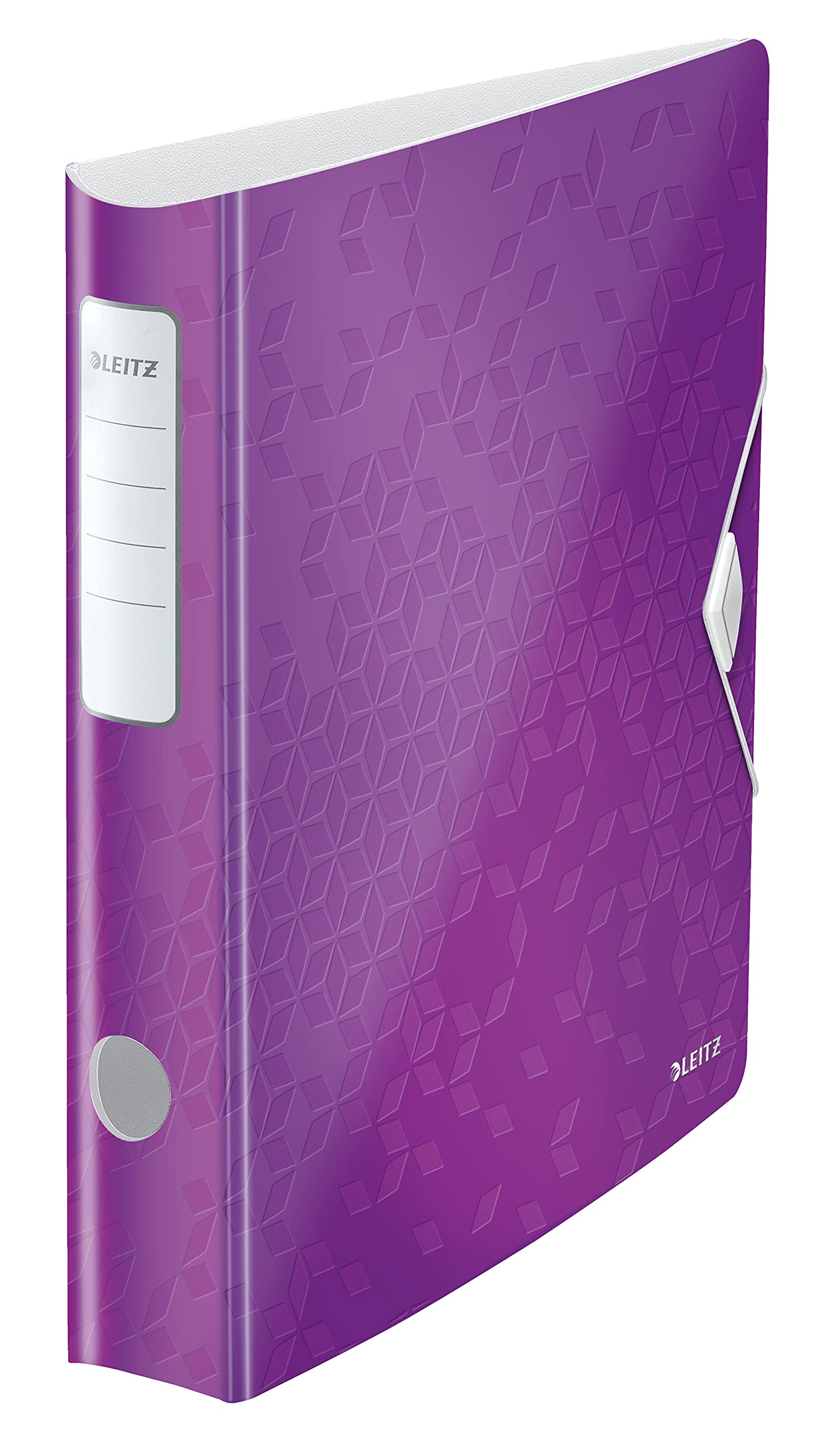 Leitz Lever Arch File, Metallic purple, A4, Curved spine 50mm width, Elastic fastening, Light polyfoam, WOW Range, 11070062
