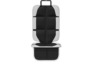 HYJT-H&K Car Seat Protector for Child Car Seat, Carseat Protector with Thickest Padding and Non-Slip Backing Mesh Pockets for SUV, Sedan, Truck, Leather and Fabric, Black