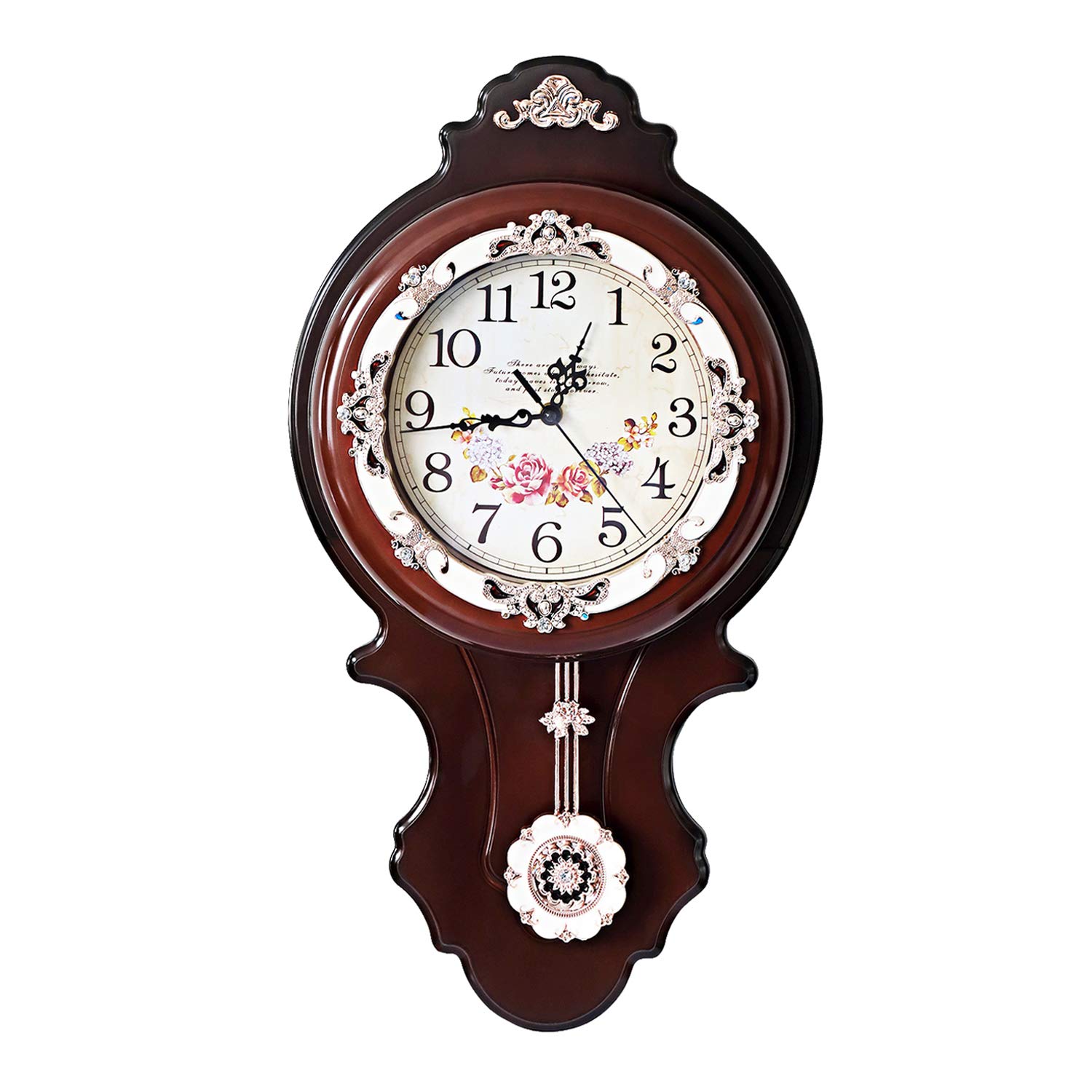 Ufengke European Vintage Pendulum Wall Clock Rustic Floral Long Quartz Clocks For Living Room Lounge 22 12 Buy Online In Antigua And Barbuda At Antiguadesertcartcom Productid 178341246