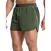 MIER Men’s Athletic Running Shorts with Brief Liner 3 Inch Quick Dry Lined Shorts with Zipper Pockets for Gym Workout