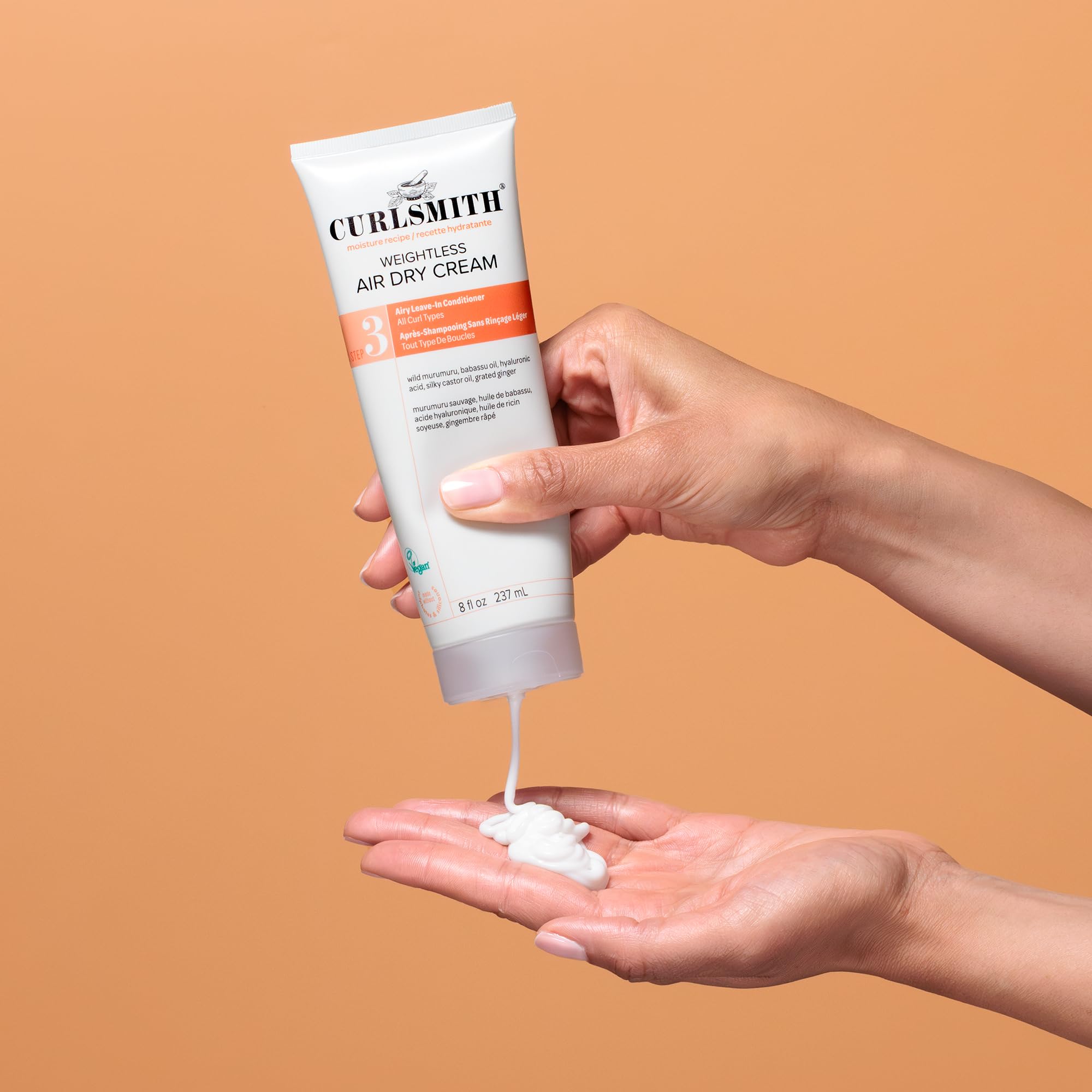 CURLSMITH Weightless Air Cream - Air Dry Curl Cream, Hydrating and Detangling, Best Leave-In for Dry Curly Hair, For All Curl Types, Vegan & Cruelty Free