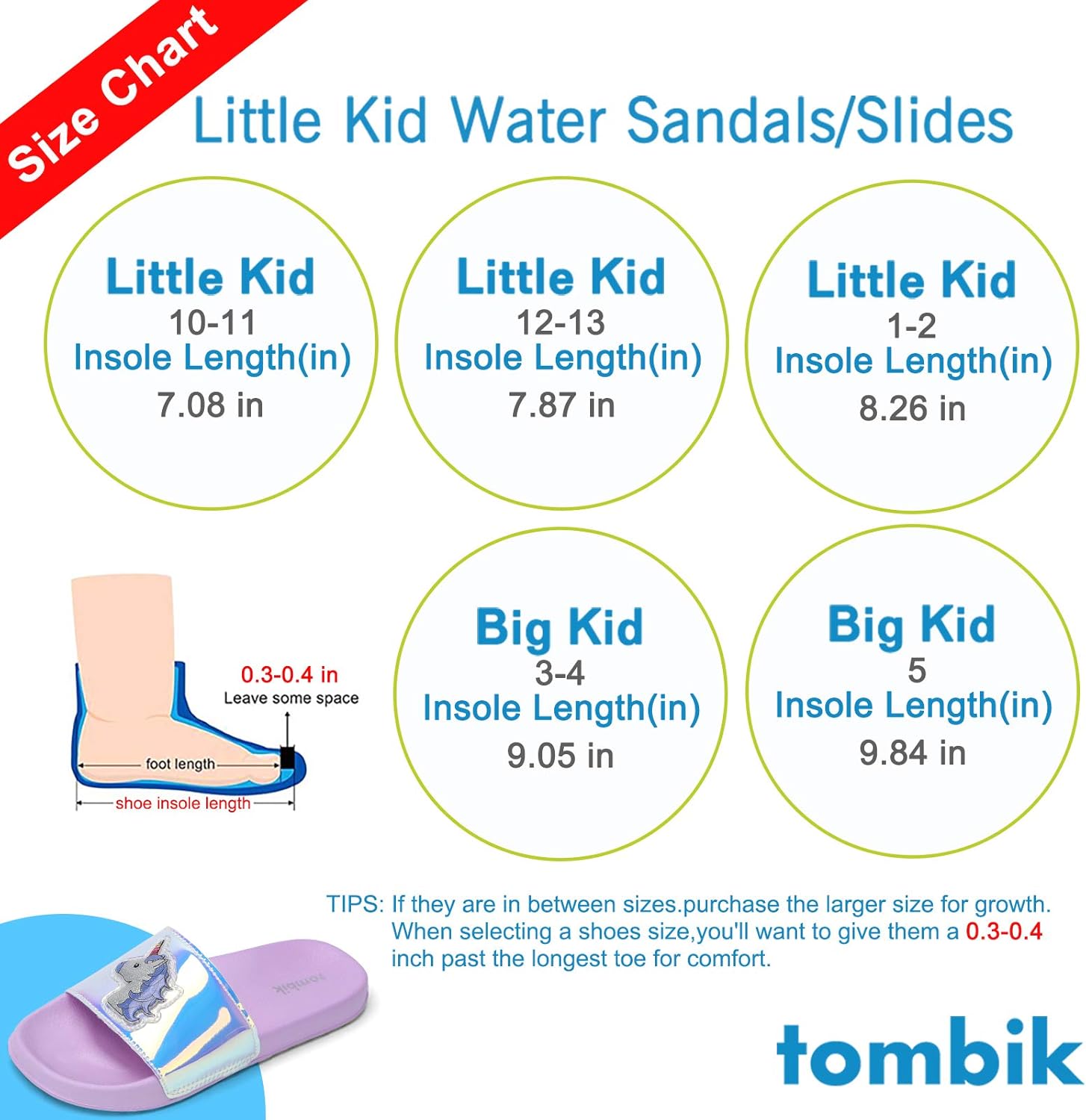  | tombik Boys & Girls Beach/Pool Slides Sandals | Kids Water Shoes (Little Kid/Big Kid) | Sandals
