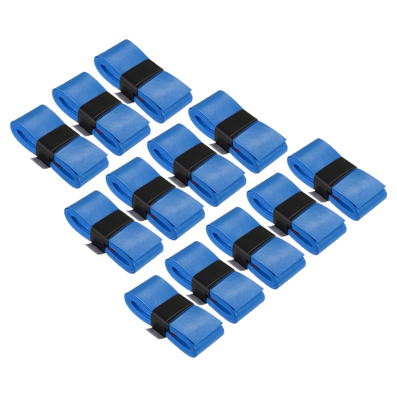 PATIKIL 43.3" Tennis Racket Grip Tape, 12 Pack PU Overgrip Stretchy Non-Slip Absorb Sweat for Badminton Fishing Rod, Blue