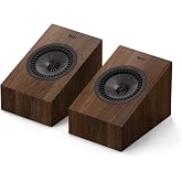 KEF Q8 Meta Dolby Atmos Speakers (Pair, Walnut) - Surround Sound &amp; Up-Firing Height Speaker for Home Theater with Uni-Q Driver