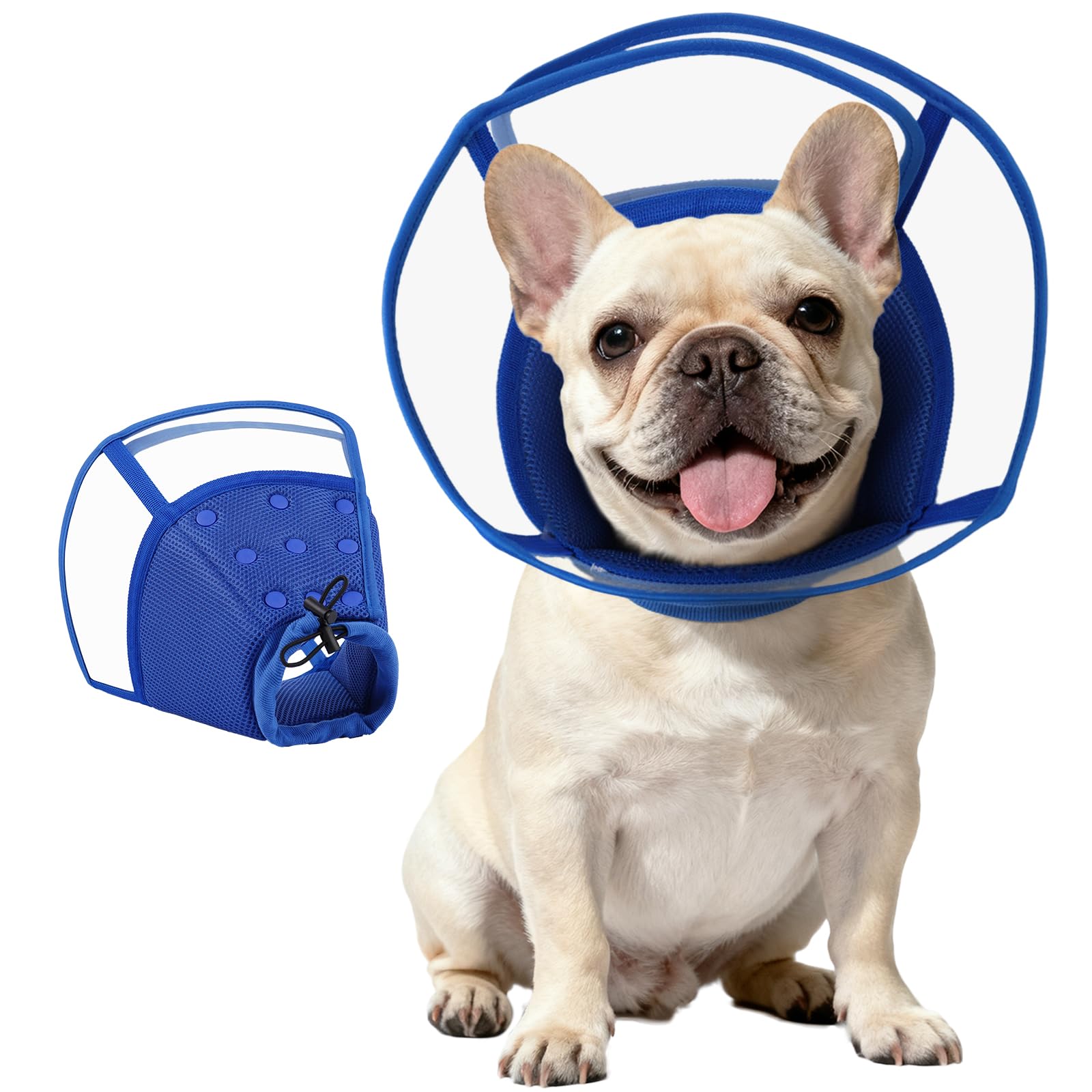 Photo 1 of Kuoser Medium Dog Cone Collar After Surgery, Soft Cone for Dogs to Stop Licking, Breathable Pet Recovery Collar Comfy Elizabethan Collars, Adjustable Protective Dog Cones for Medium Dogs, Blue M