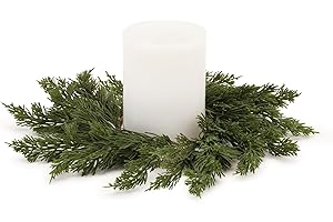 Melrose Pine Candle Ring, Christmas, 16" D, Plastic, Fits a 4" Candle
