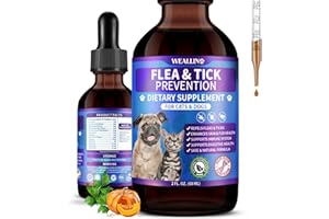 WEALLIN Flea and Tick Prevention Support for Cats and Dogs Natural Flea Treatment Drops with Multivitamin for Pets Oral Natural Supplement Flea and Tick Treatment Drops for All Breeds and Ages