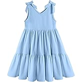 Arshiner Toddler Girl Summer Dress Little Girls Casual Beach Party Bowknot Sling Sundress with Pocket 1-7t