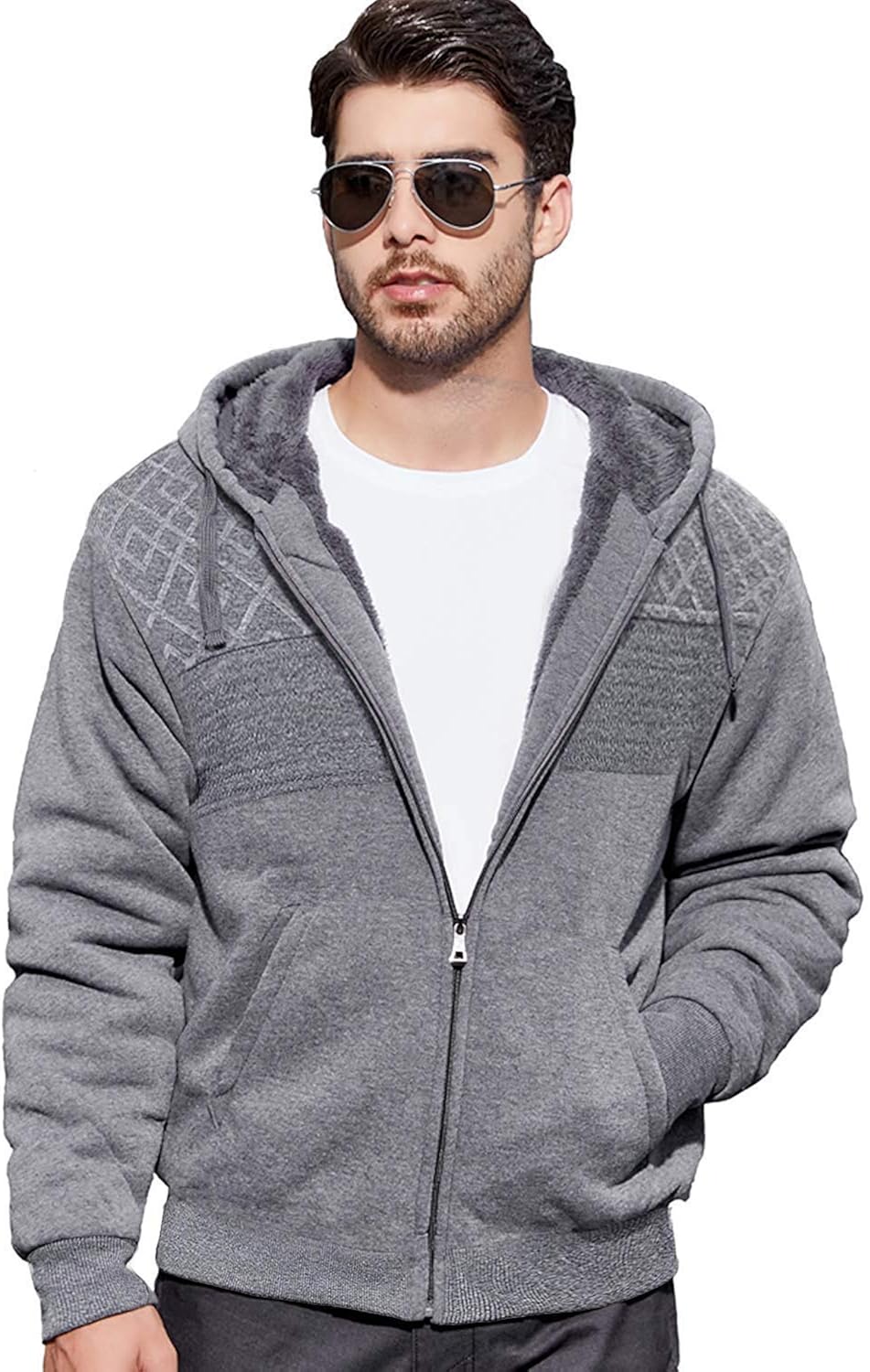 GEEK LIGHTING Hoodies for Men Heavyweight Fleece Sweatshirt - Full Zip Up Thick Sherpa Lined at  Men’s Clothing store