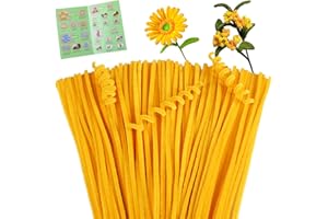 Giwrmu 100 Pieces Pipe Cleaners Chenille Stem, Light Golden Pipe Cleaners Craft, Fuzzy Sticks Craft Supplies, Colored Pipe Cleaner for Creative Handmade DIY Art Craft Project