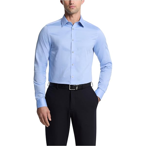 calvin klein men's slim fit pincord dress shirt Calvin Klein Steel + Slim Fit Modern Pin Cord Dress Shirt Men's 14.5 32/33 Lilac