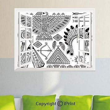 Amazon Com Wall Decor Stickers Native American Feather Head Band