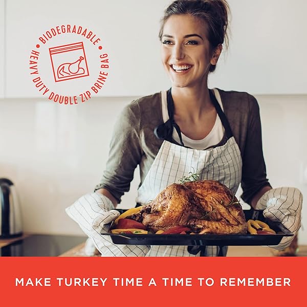 FIRE & FLAVOR SWEET HEAT TURKEY BRINE KIT – SEASONINGS FOR ROASTING, GRILLING, SMOKING, AND FRYING TURKEYS – INCLUDES BRINING BAG