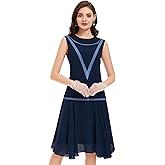BABEYOND Women’s 1920s Inspired Dress - Flapper Dress Low-Waist Dress Sleeveless Party Chiffon Dress for Women
