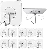 WOVU 10 Pack Heavy Duty Wall Hooks 15 kg Seamless Adhesive Hooks Waterproof