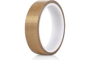 HZCOYIM Teflon Glass Cloth Tape, (1-inch x 33 Feet x 0.18mm) High Temperature PTFE Coated Fiberglass Adhesive Tape for Vacuum Sealer Machine, Hand Impulse Sealers Insulation
