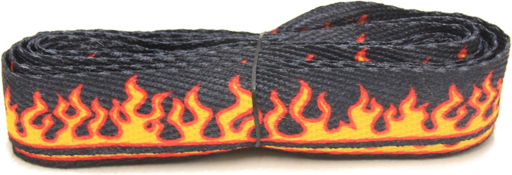 Foot Galaxy 45" Black with Fire Printed Shoe Laces