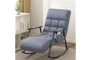 AMAZWI Indoor Outdoor Comfy Rocking Chair,Multi-Level Adjustment Living Room Chairs,Reading Chair Outdoor Patio Furniture Roc