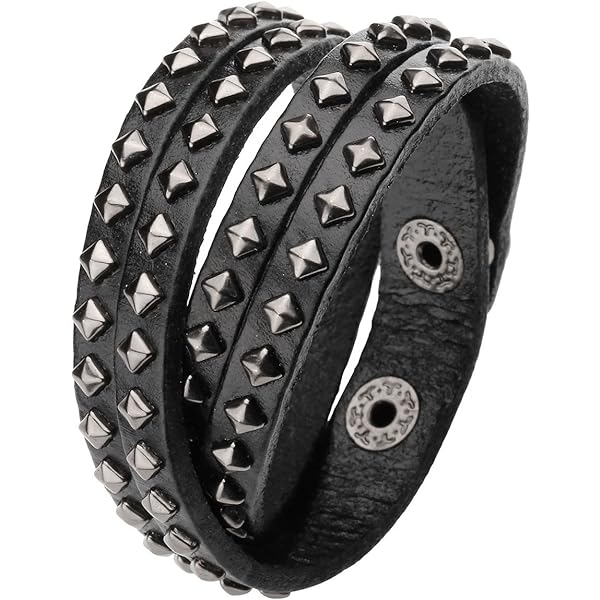 Amazon.com: STWTR Unisex Black Metal Pyramid Stud Gothic