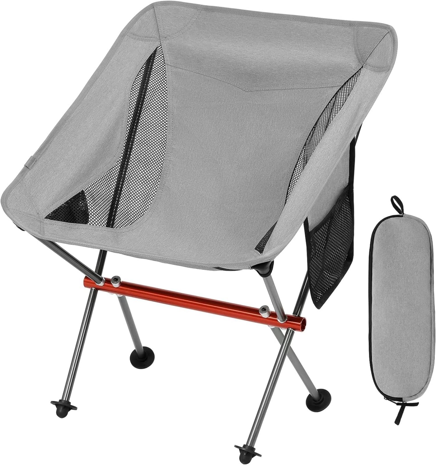 YWHWXB New Portable Folding Camping Chair,Full-Aluminum Frame,Compact and Portable with Carry Bag for Hiking Festival Travel Beach Fishing Backpacking(Gray-Style 1)