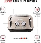 Haden Jersey Putty 4 Slice Toaster Dual Control Browning Stainless Steel view 2