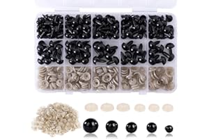 MUCUNNIA Safety Eyes 300 PCS 6-12 MM Safety Eyes with Washers Size Tools for Crochet Animals Teddy Bear Puppet Toys DIY Craft